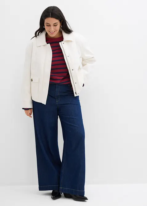 Jean large et droit, taille haute, bonprix