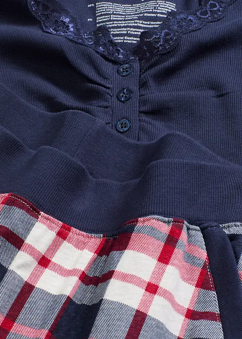 Pyjama avec haut côtelé à encolure boutonnée, bonprix