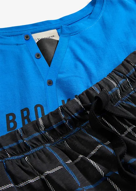 Pyjama manches longues et col boutonné 100% coton, bonprix