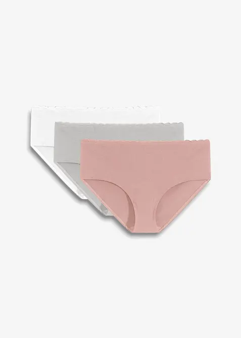 Lot de 3 culottes de grossesse en coton et dentelle, bonprix