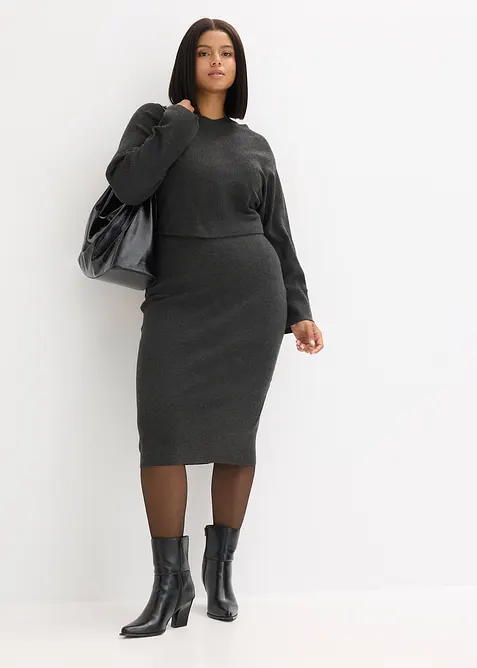 Ensemble 2 pi&egrave;ces en maille, bonprix