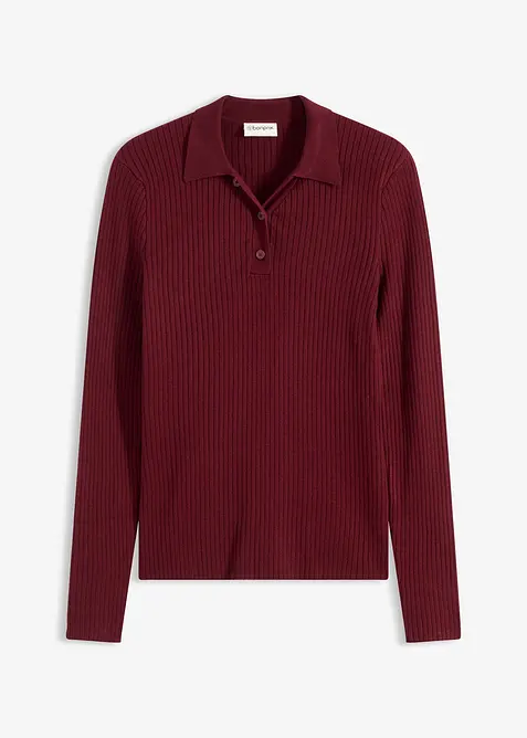 Polo en maille c&ocirc;tel&eacute;e, viscose majoritaire, bonprix