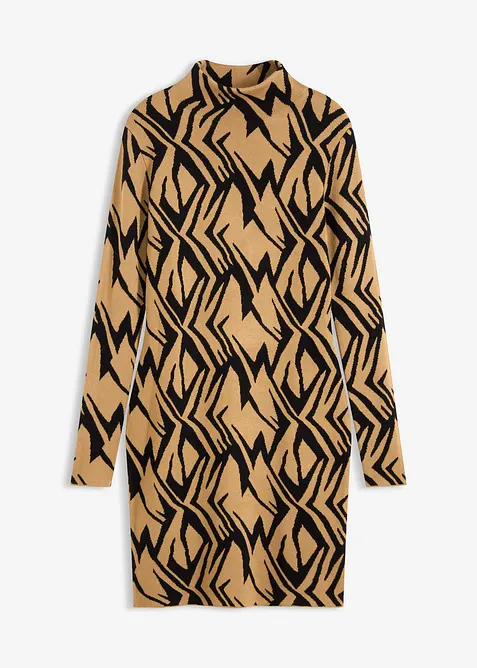 Robe en maille ajustée à col montant, bonprix