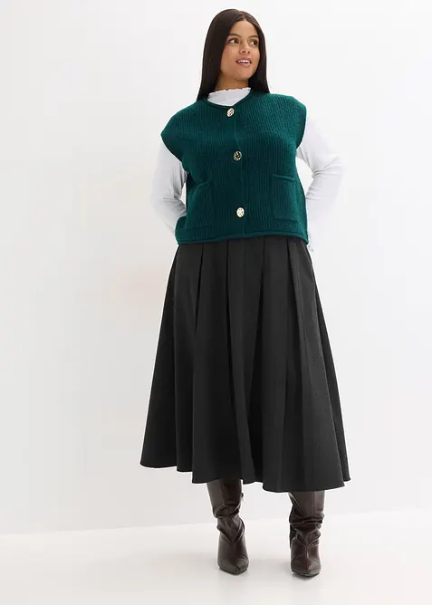 Gilet sans manches en maille à boutons décoratifs, bonprix