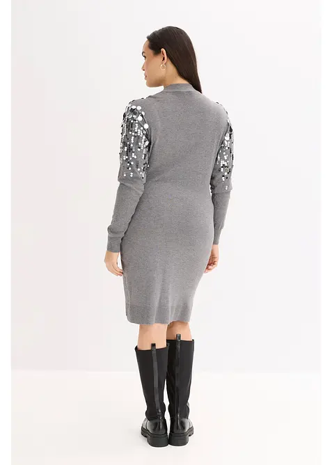 Robe en maille avec sequins sur le haut, bonprix