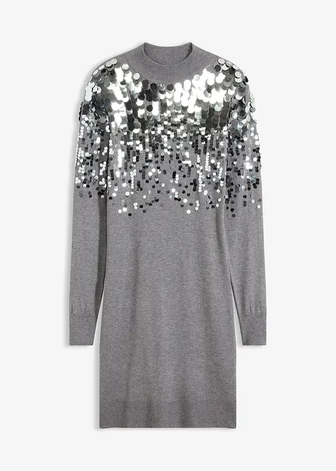 Robe en maille avec sequins sur le haut, bonprix