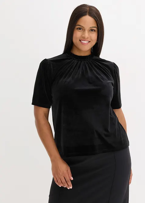 T-shirt en velours, bonprix