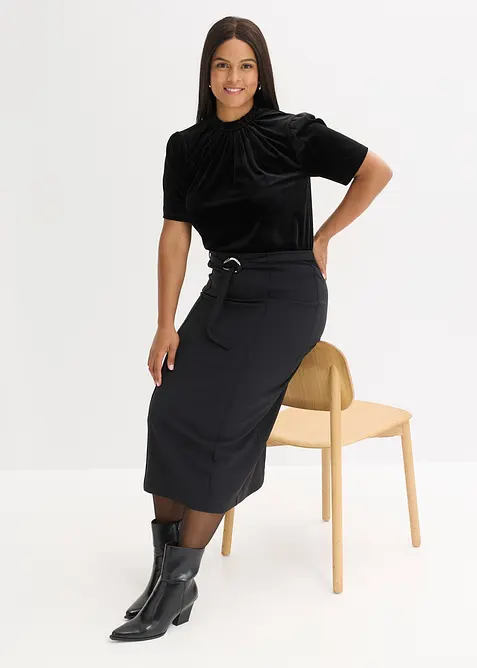 T-shirt en velours, bonprix