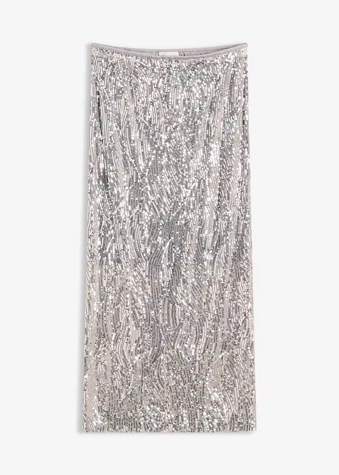 Jupe midi à sequins, bonprix