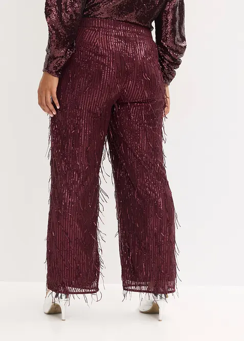 Pantalon &agrave; sequins et franges, bonprix