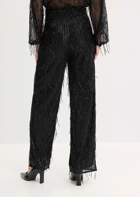 Pantalon à sequins et franges, bonprix