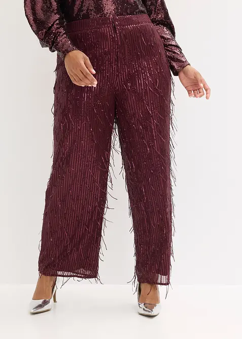 Pantalon &agrave; sequins et franges, bonprix