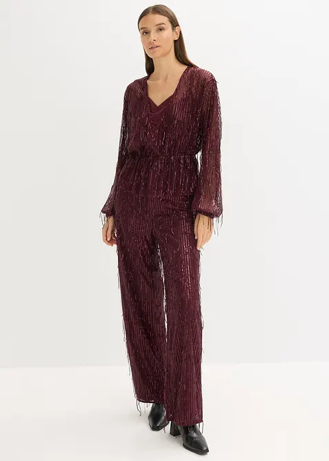 Pantalon à sequins et franges, bonprix