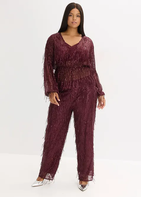 Blouse &agrave; sequins et franges, bonprix