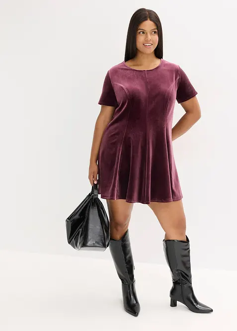 Robe courte en velours doux, bonprix