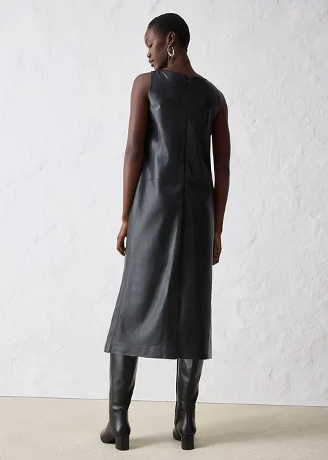 Robe en cuir d’agneau nappa, bonprix