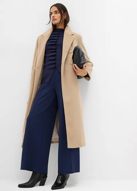 Manteau croisé aspect laine, bonprix