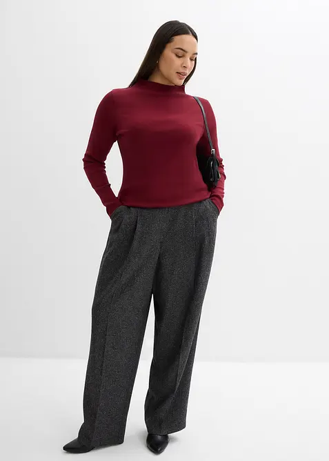 T-shirt manches longues en mati&egrave;re c&ocirc;tel&eacute;e, bonprix