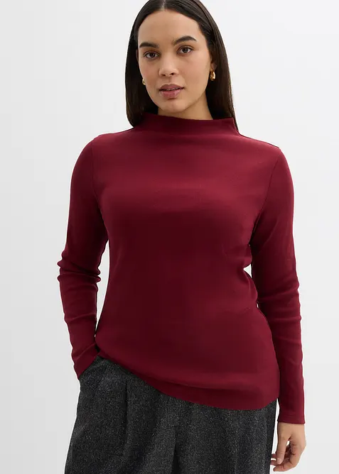 T-shirt manches longues en mati&egrave;re c&ocirc;tel&eacute;e, bonprix