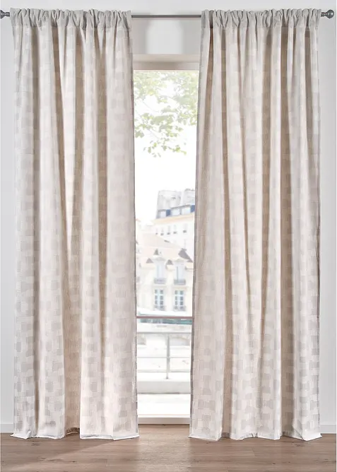 Rideau en coton tissé jacquard (1 pce), bonprix