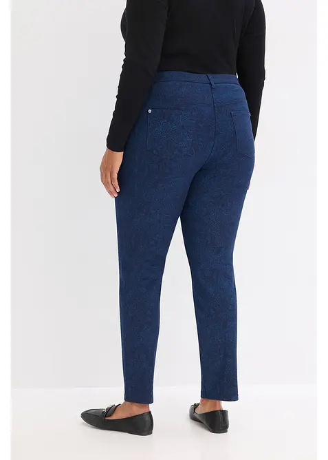 Pantalon en twill &agrave; imprim&eacute; raffin&eacute;, bonprix