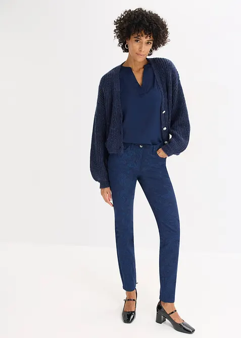 Pantalon en twill à imprimé raffiné, bonprix
