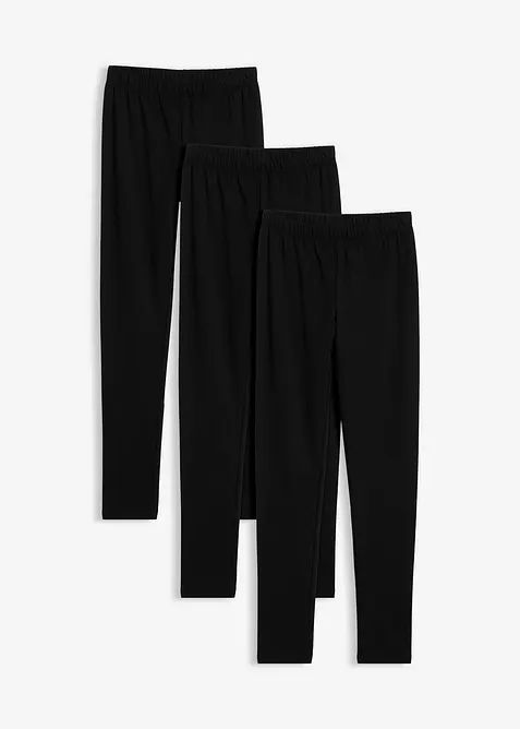 Lot de 3 leggings thermiques en coton extensible, bonprix