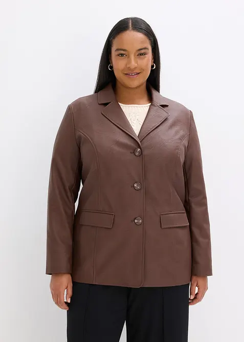 Blazer long enduit, bonprix