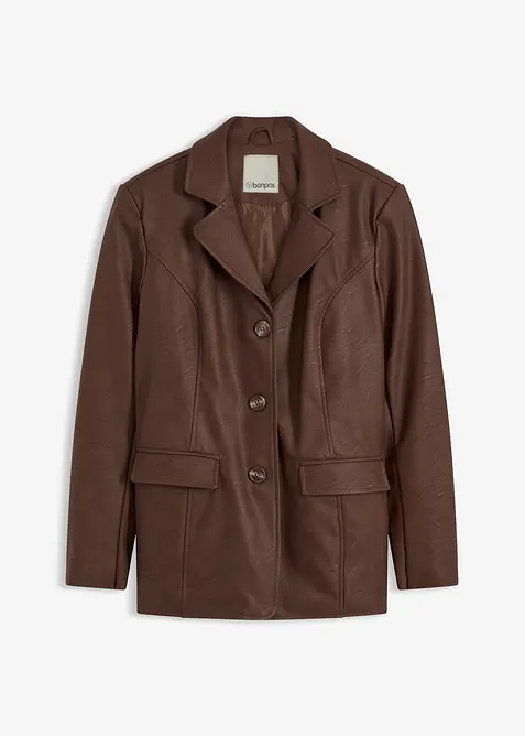 Blazer long enduit, bonprix