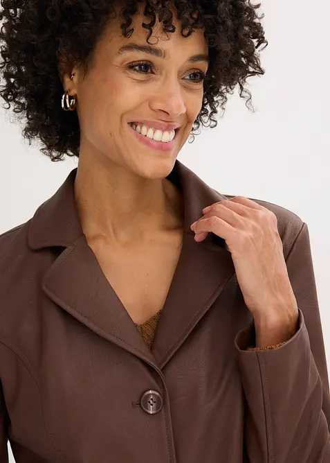 Blazer long enduit, bonprix