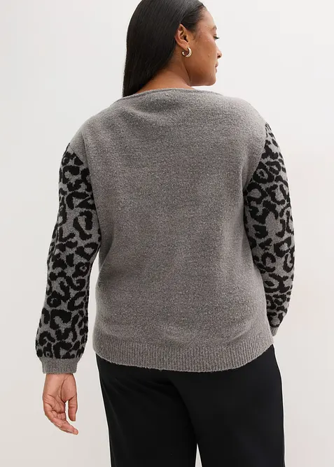 Pull à motif léopard, bonprix