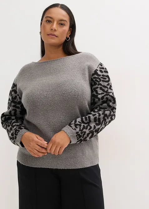 Pull à motif léopard, bonprix