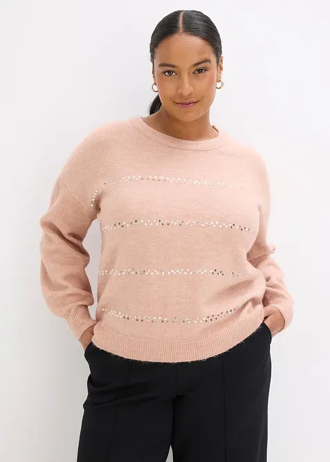 Pull boxy à sequins, bonprix