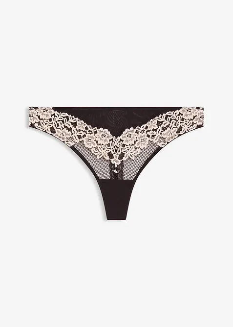 String à dentelle bicolore, bonprix