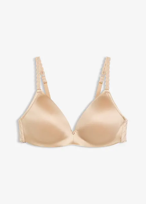 Soutien-gorge à coques sans armatures, broderies, bonprix