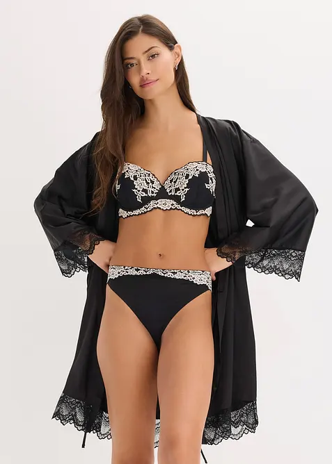 Lot de 2 slips à dentelle bicolore, bonprix