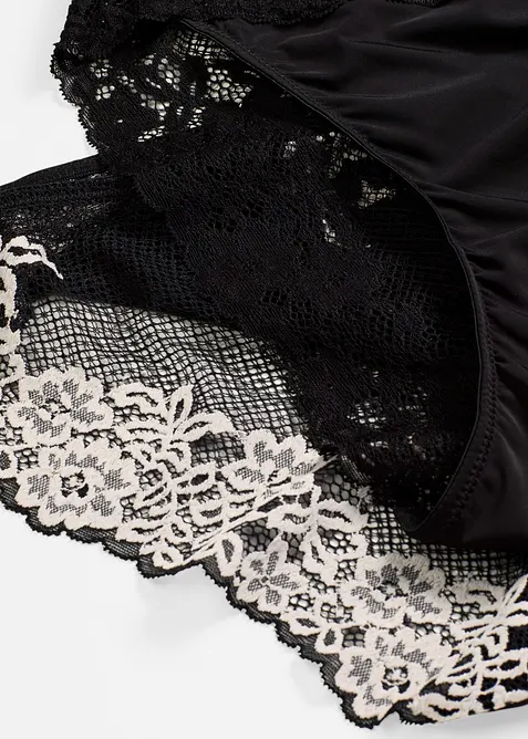 Lot de 2 slips à dentelle bicolore, bonprix