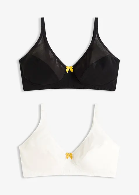 Lot de 2 soutiens-gorge coton sans armatures, bonprix