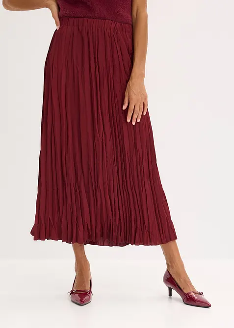 Jupe longue en satin froissé, bonprix