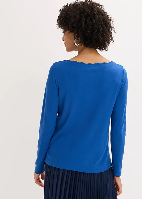 T-shirt en jersey milano &agrave; encolure festonn&eacute;e, bonprix