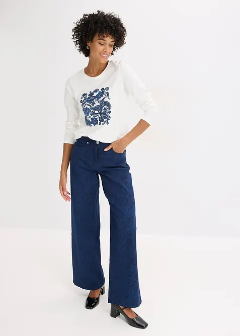 T-shirt manches longues à imprimé, bonprix