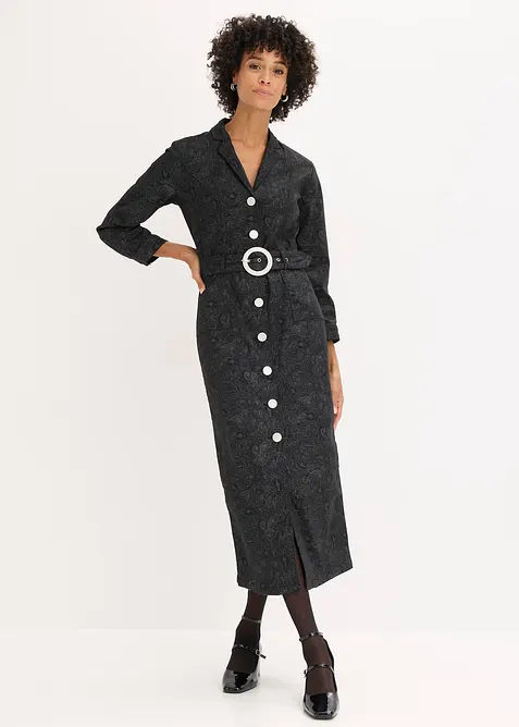 Robe en twill avec ceinture (ens. 2 pces), bonprix