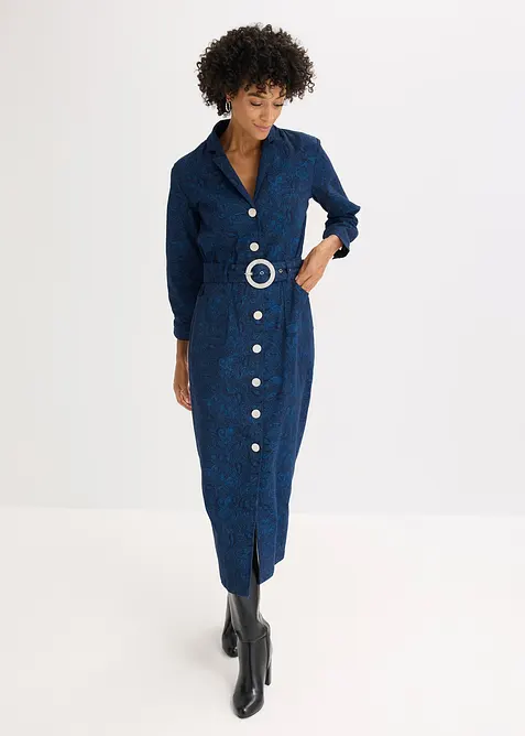 Robe en twill avec ceinture (ens. 2 pces), bonprix