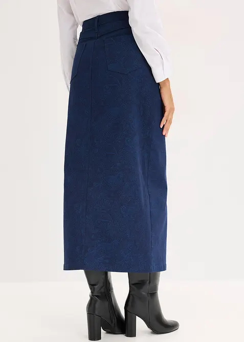 Jupe midi en coton extensible, bonprix