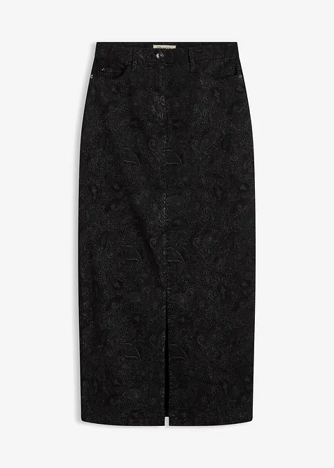 Jupe midi en coton extensible, bonprix