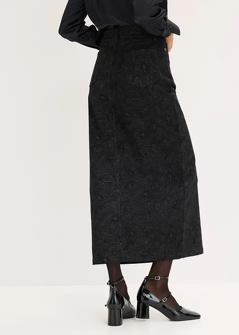 Jupe midi en coton extensible, bonprix