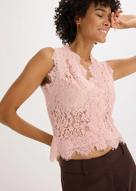 Gilet sans manches en dentelle, bonprix