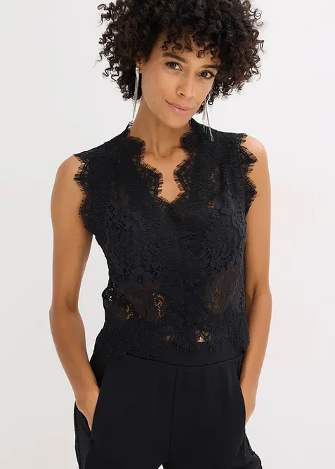 Gilet sans manches en dentelle, bonprix