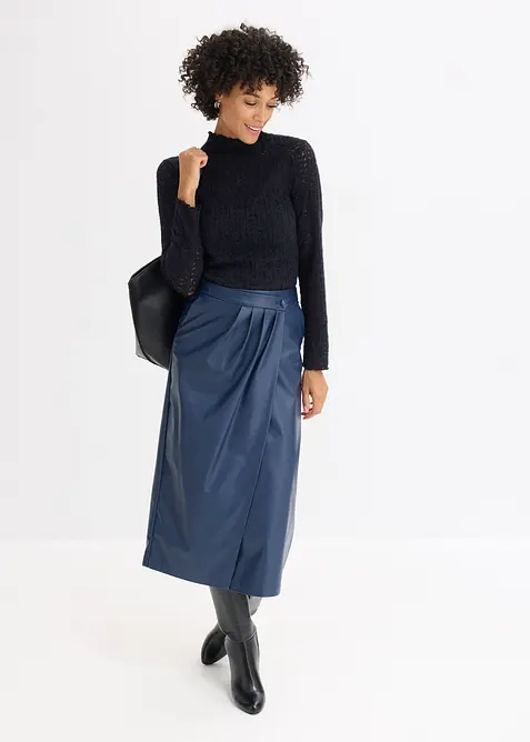 T-shirt col roul&eacute; en dentelle, bonprix