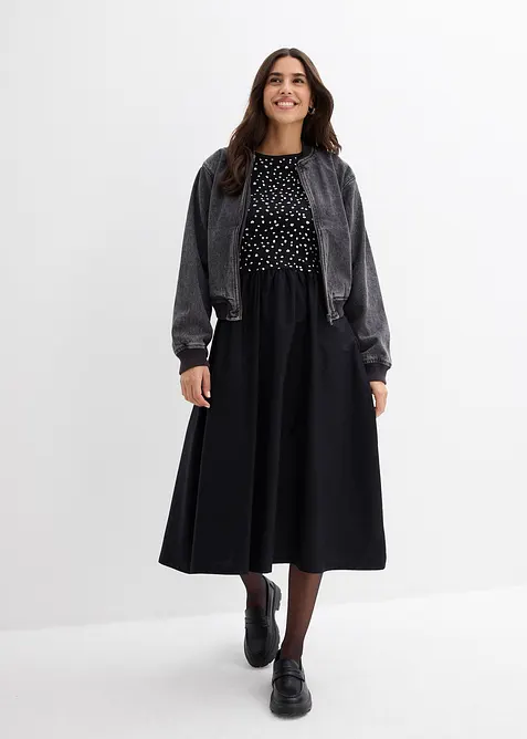 Robe bi-matière 100% coton, bonprix